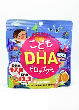 Детские жевательные витамины омега-3 dha unimat riken, япония, 90 шт.