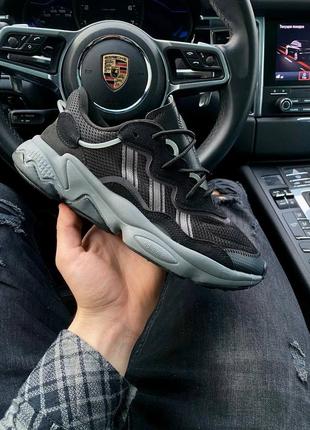 Кроссовки женские adidas ozweego black\grey\chameleon3 фото