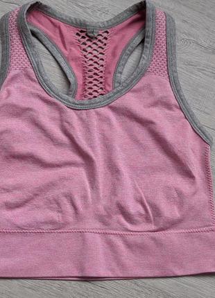 Розовый спортивный топ / майка /браллет для занятий спортом work out3 фото