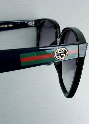 Gucci очки женские солнцезащитные черно синие с градиентом8 фото