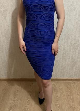 Синие платье миди