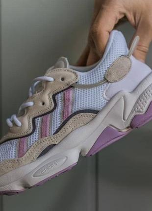 Кросівки жіночі adidas ozweego "white\grey\rose"2 фото