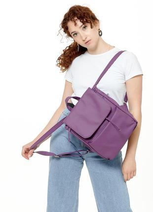 Красивый фиолетовый вместительный  женский рюкзак4 фото