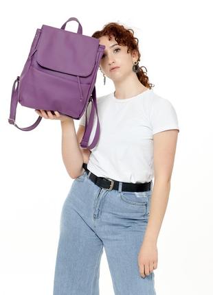 Красивый фиолетовый вместительный  женский рюкзак5 фото