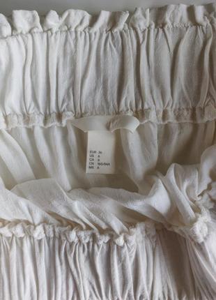 Кофта-блузка з опущеними плечима колір молочний h&m6 фото
