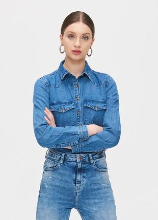 Джинсова сорочка cropp xs