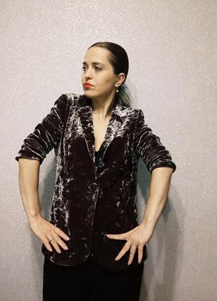 Жакет из бархата пиджак велюр xs s блейзер!2 фото