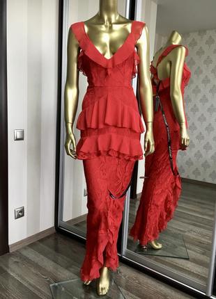 Красное платье из кружева asos5 фото