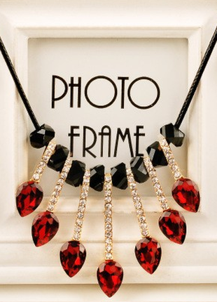 Колье ожерелье с рубиновыми подвесками1 фото