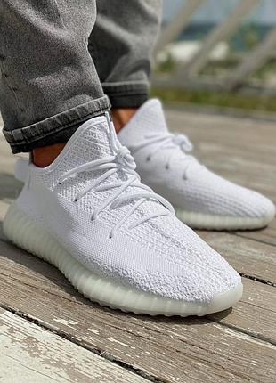 Adidas x yeezy boost 350 v2 cream white кроссовки на лето
