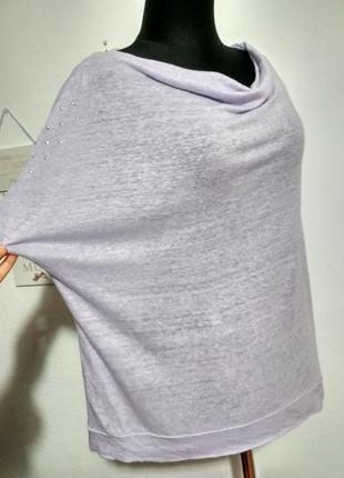 100% лён фирменная натуральная льняная лавандовая футболка оверсайз2 фото