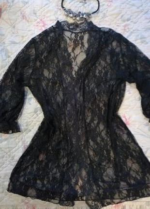 Красивый сексуальный кружевной халат пеньюар накидка туника2 фото