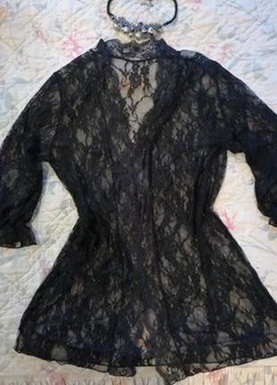 Красивый сексуальный кружевной халат пеньюар накидка туника4 фото