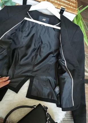 🤩ликвидация! шикарный чёрный приталенный пиджак 10105 фото
