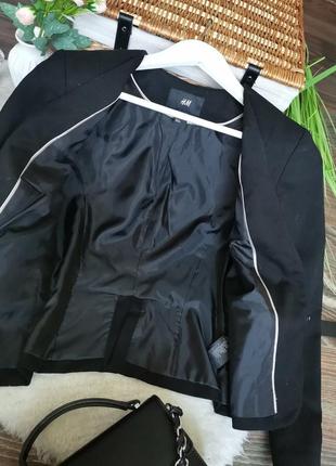 🤩ликвидация! шикарный чёрный приталенный пиджак 10104 фото