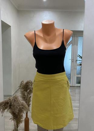 Orsay 💛шикарная мини юбка в желтый актуальный цвет1 фото