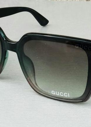 Gucci окуляри жіночі сонцезахисні зелено коричневі з градієнтом