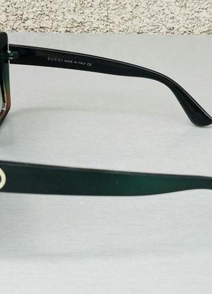 Gucci очки женские солнцезащитные зелено коричневые с градиентом3 фото