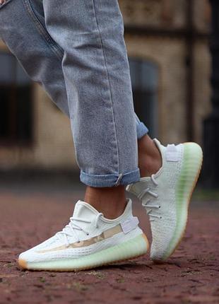Yeezy boost 350 v2 “hyperspace mint кроссовки на лето с дышащим материалом