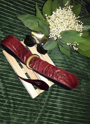 Стильний широкий ремінь красивого кольору марсала, великий розмір