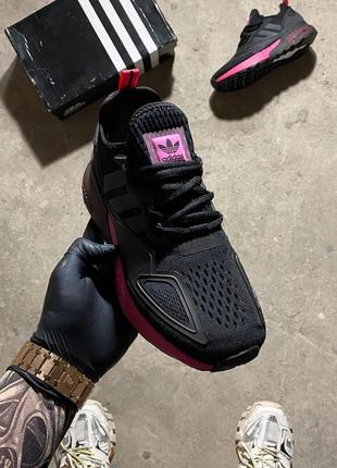 Женские кроссовки adidas zx 2k boost core black shock pink.2 фото