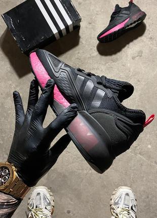 Женские кроссовки adidas zx 2k boost core black shock pink.3 фото