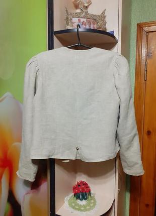 Винтажный льняной пиджак жакет3 фото