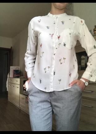 Zara рубашка  блуза с коктейлями