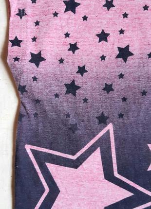 Розово фиолетовая футболка звезды "yigga" германия на 8-12 лет (128-152см)2 фото