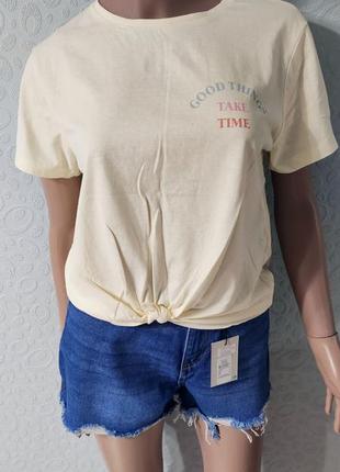Женская хлопковая футболка с принтом1 фото