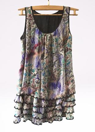 Шелковое платье-туника красивого принта французского бренда see u soon4 фото