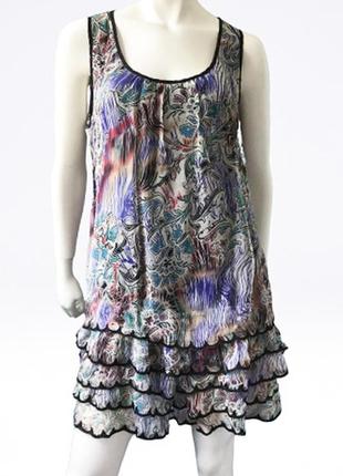 Шелковое платье-туника красивого принта французского бренда see u soon1 фото