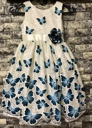 Праздничное платье платье платье бабочка пышное 3-5 с бабочками нарядное
