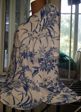 Легкая свободная блуза из вискозы в нежный цветочный принт h&m6 фото