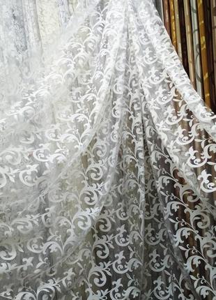 Тюль с узором, тюль вензель.