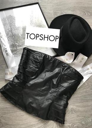 Корсет, топ, кожа, эко кожа, topshop