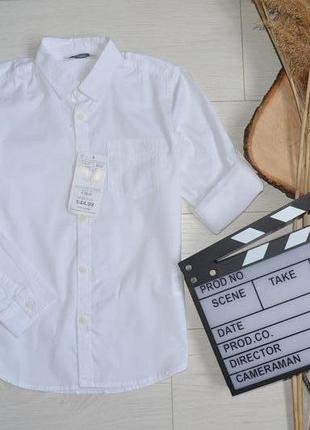 8-9/10-11 лет белая хлопковая рубашка с подворотом рукава standard fit lc waikiki вайкики3 фото