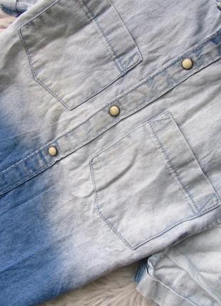 Крутая джинсовая рубашка с коротким рукавом тенниска primark5 фото