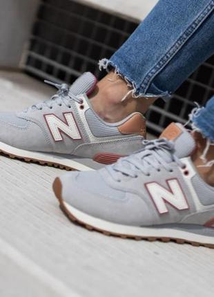Оригинал new balance кроссовки светлые замшевые 574 мод wl574bcz нью беланс