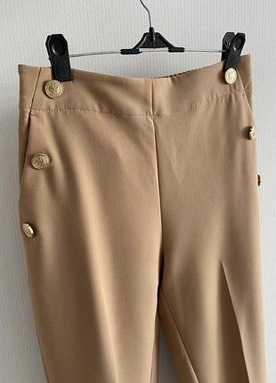 Стильные бежевые брюки zara 3