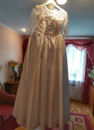 Пишне весільне атласну сукню з атласною спідницею2 фото