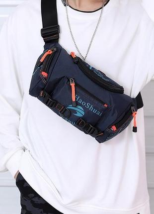 Мужская поясная сумка haoshuai сумка через плечо кросс боди слинг сумка на пояс3 фото