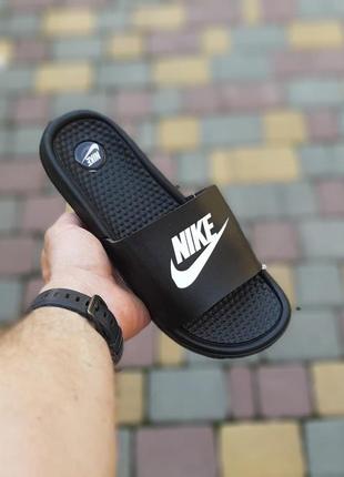 Жіночі шльопанці nike чорні масажні / smb