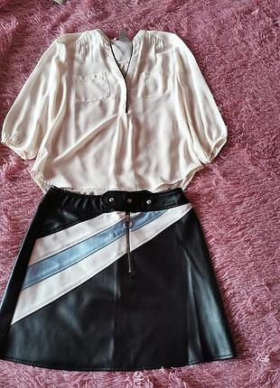 Юбка из эко кожи