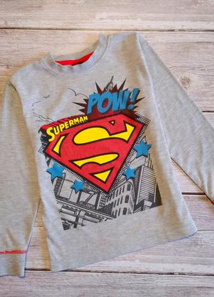 Реглан футболка с длинными рукавами next  superman на мальчика 5-6 лет