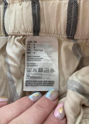 Літні брюки з поясом , кишенями та закотом, h&m,смужка, розмір м8 фото