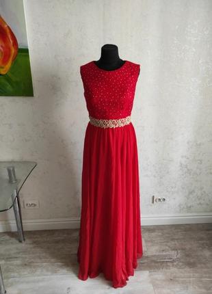 Платье вечернее красное нарядное выпускное в пол enigma2 фото