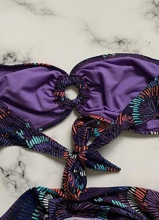 Купальник фиолетовый на завязках4 фото