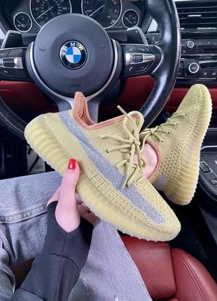 Отличные женские кроссовки унисекс adidas yeezy boost 350 горчично-оливковые 36-45 р1 фото