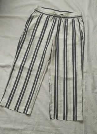Бриджи кюлоты в полоску летние uk12 h&m